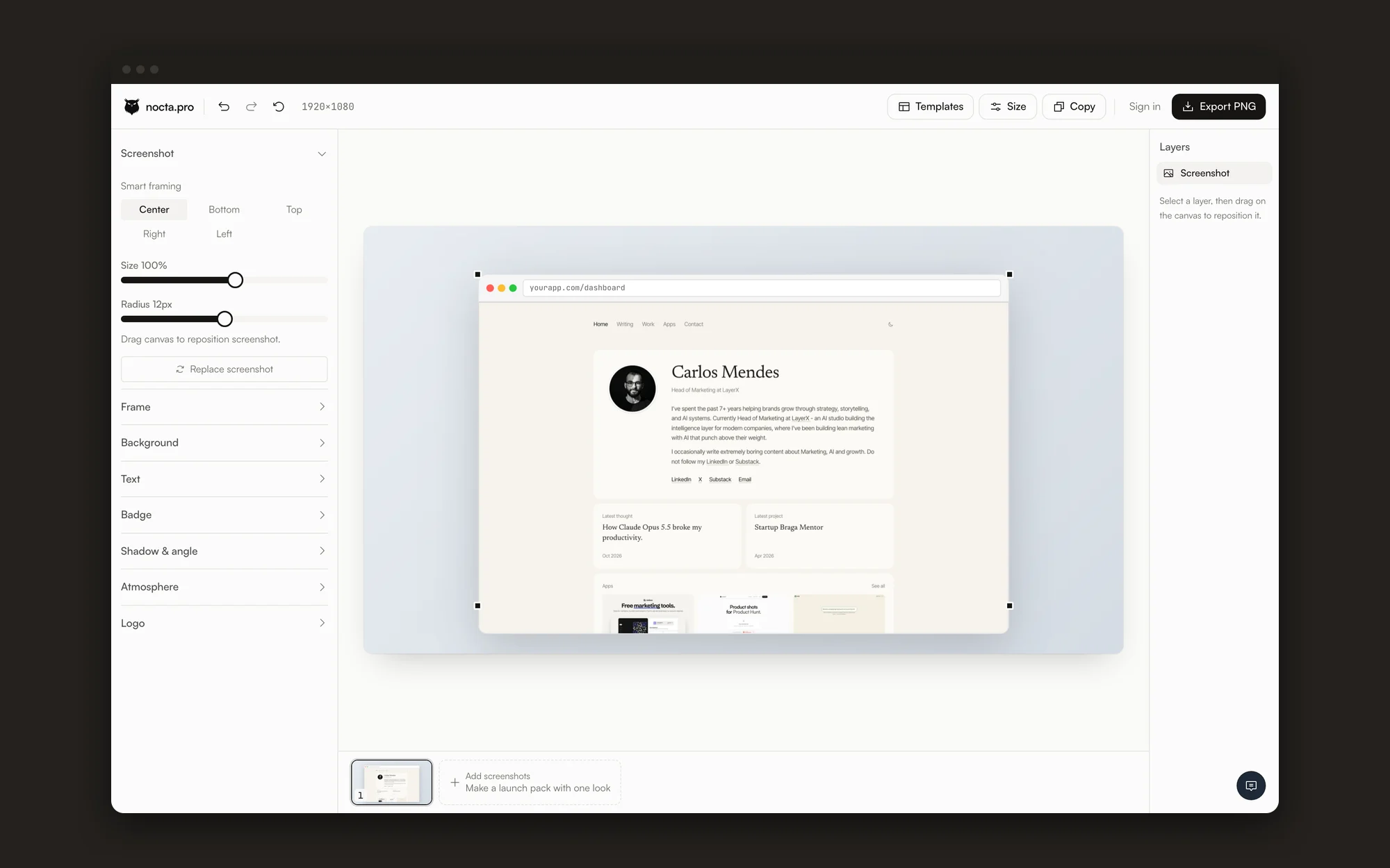 The Nocta editor