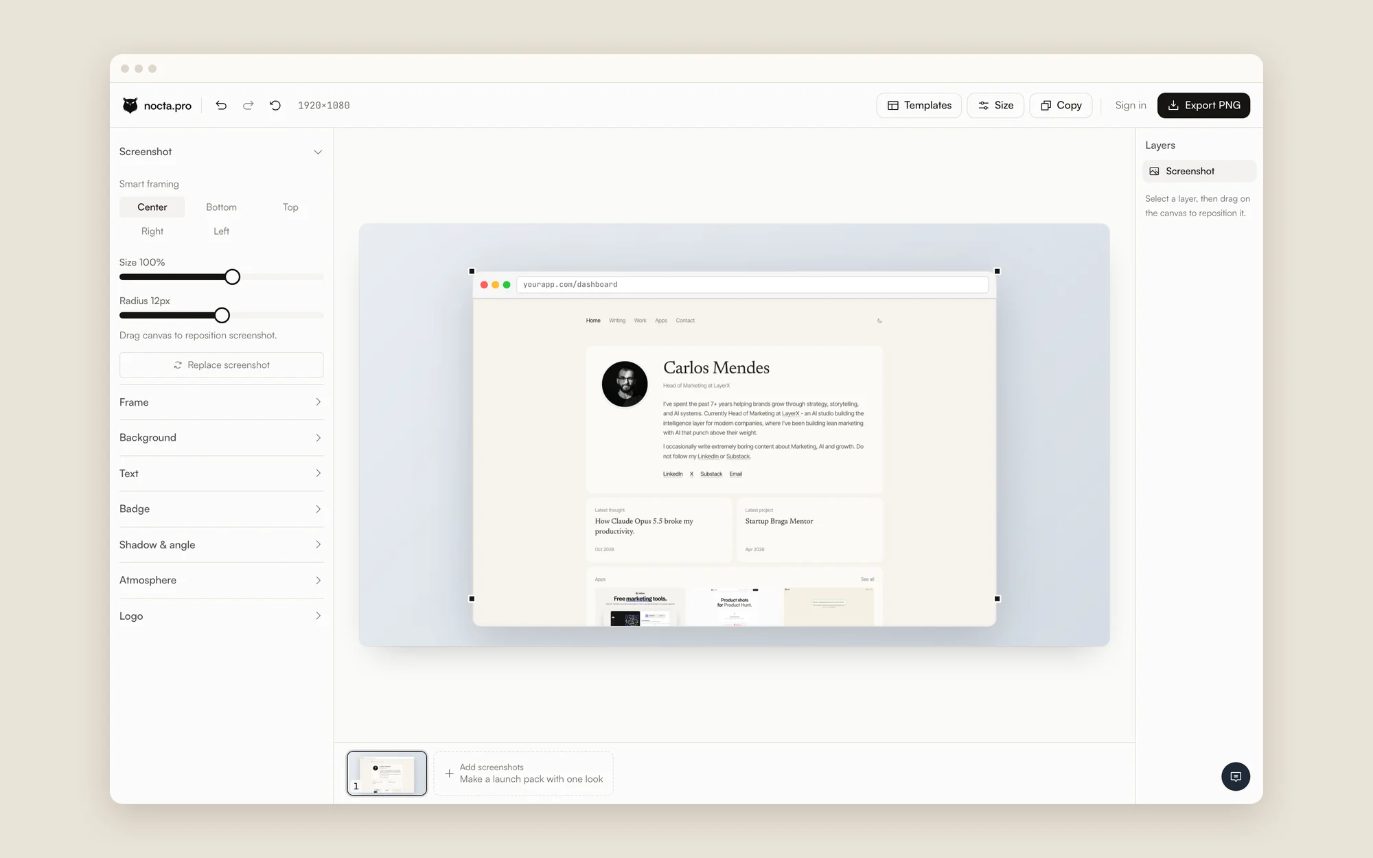 The Nocta editor